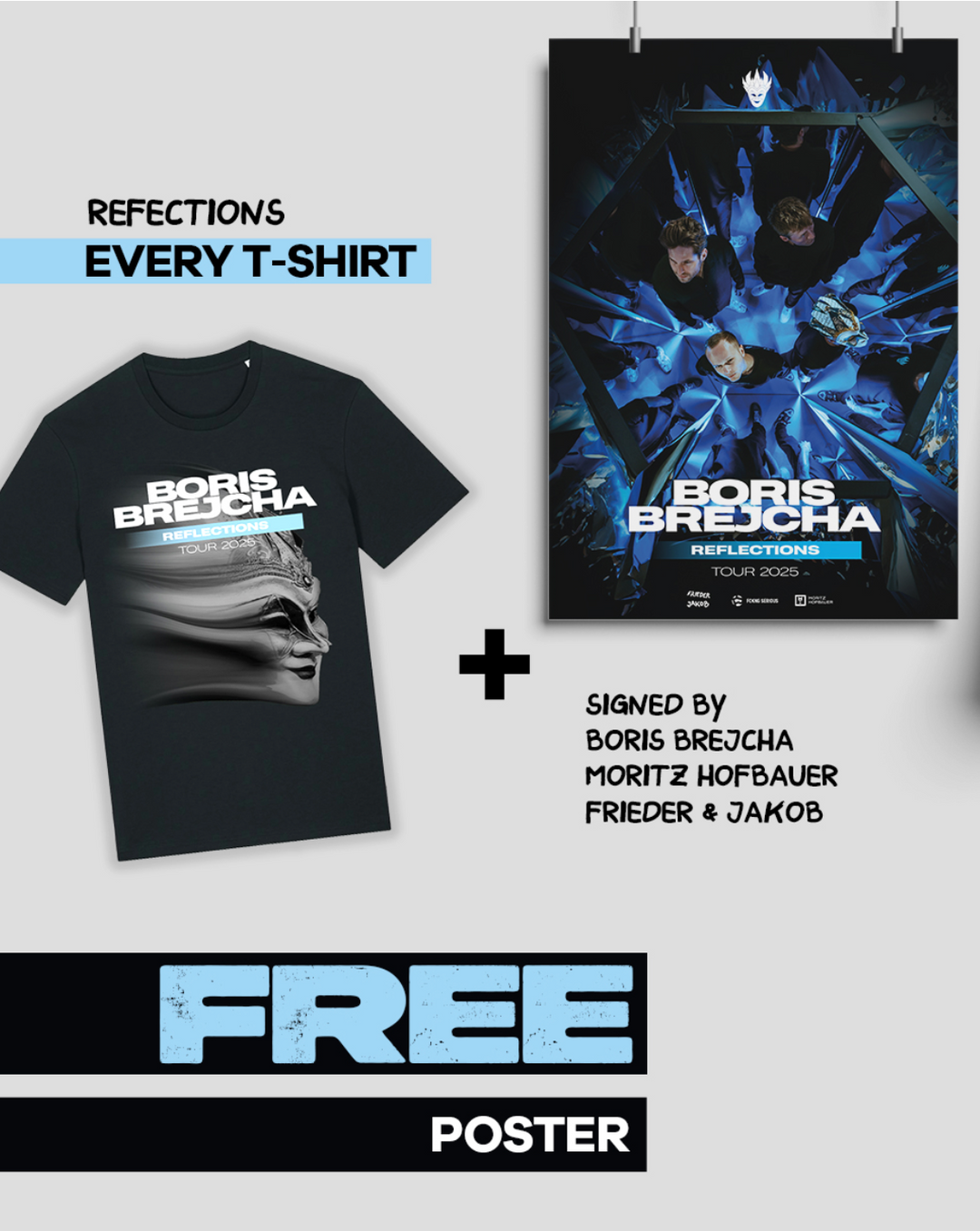 Boris Brejcha - Reflection Tour T-Shirt + Free signed Poster