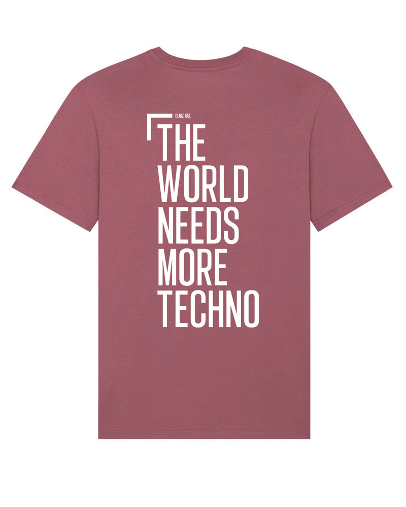The World needs more Techno, color bibiscus rose, deniz bul, back 